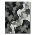 Abstract Monochrome Swirls Graphite Ink Rug