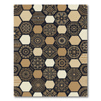 Golden Rustic Hexagon Medallion Rug