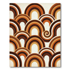 Retro Earth Tone Curved Arch Echo Rug