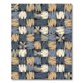 Modern Blue and Beige Checked Rug