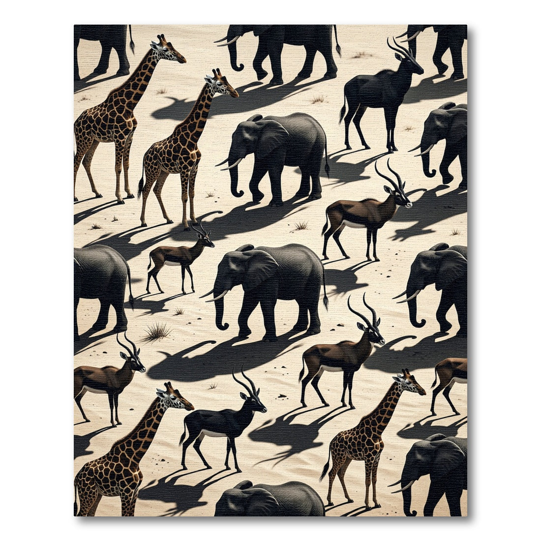 Savanna Wildlife Serengeti Animal Scene Rug