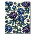 Botanical Indigo and Violet Peony Art Rug