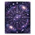 Celestial Violet Galaxy Compass Star Rug