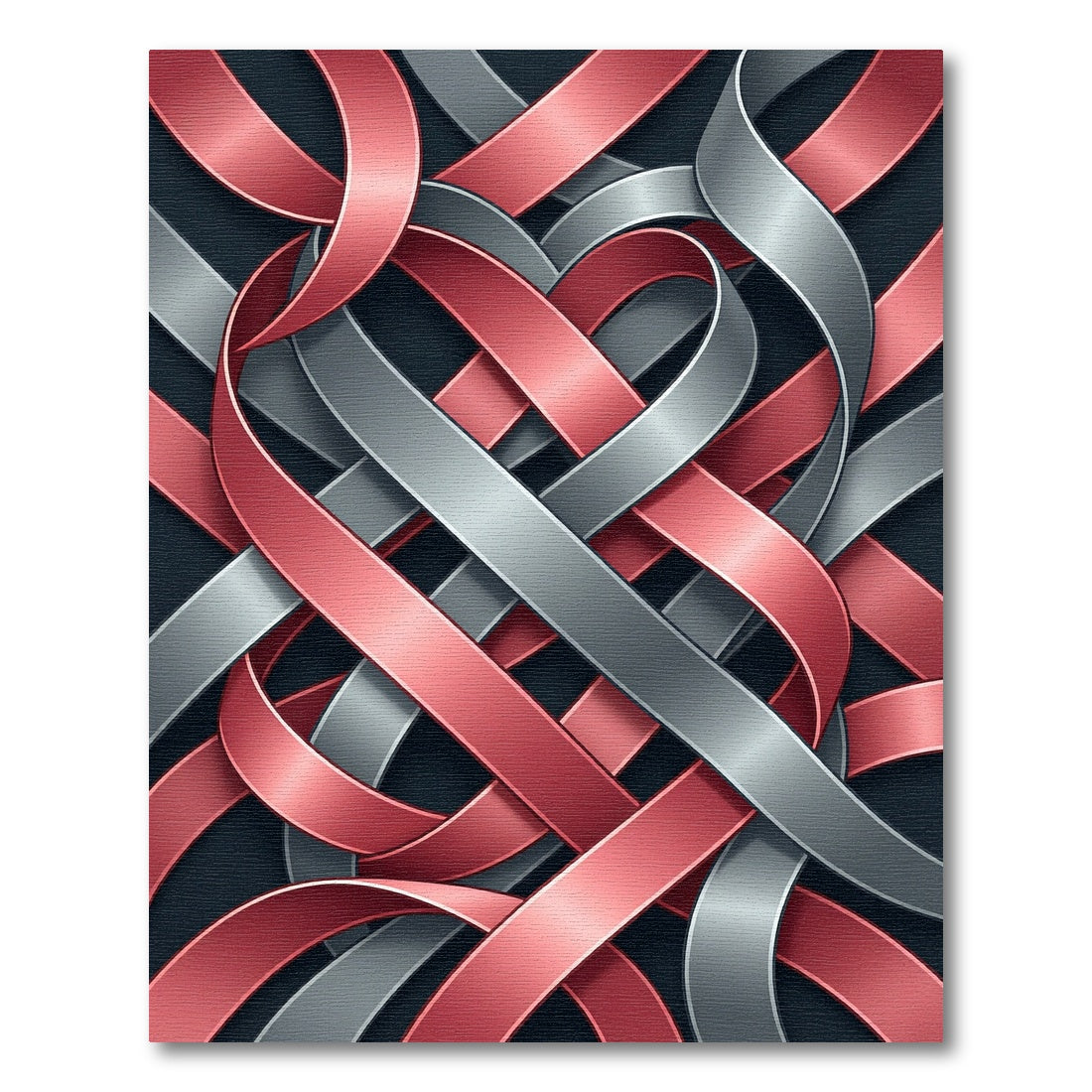 Modern Metallic Ribbon Interwoven Swirls Rug