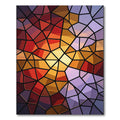 Radiant Amber Sunset Stained Glass Mosaic Rug