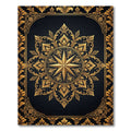 Ornate Gold Starburst Mandala Rug