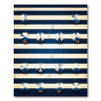Coastal Navy and White Striped Parasols Rug