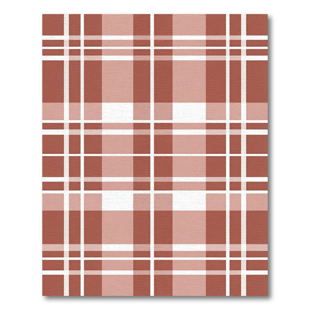 Terracotta White Classic Plaid Stripes Rug