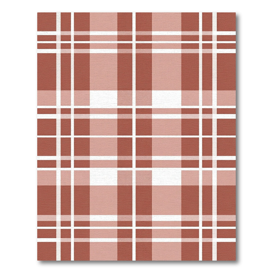 Terracotta White Classic Plaid Stripes Rug
