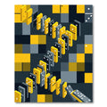 Modern Yellow and Charcoal Domino Geometric Rug