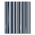 Modern Navy and White Vertical Stripe Rug