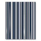 Modern Navy and White Vertical Stripe Rug
