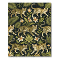 Jungle Cats Tropical Foliage Abstraction Rug