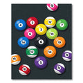 Vibrant Multicolored Billiard Ball Composition Rug