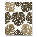 Earthy Brown Tropical Monstera Leaf Rug