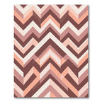 Modern Earthy Geometric Chevron Ripple Rug