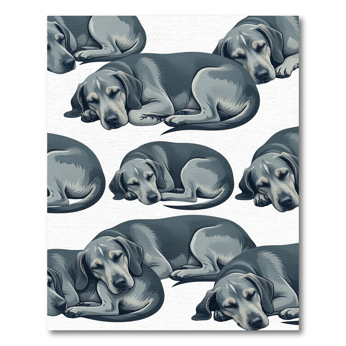Sleeping Gray Hound Dog Composition Rug