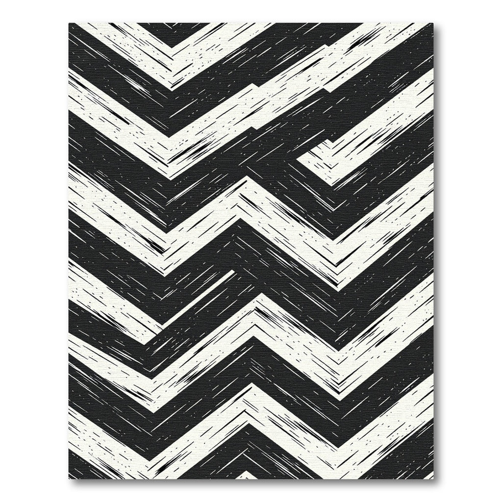 Monochrome Textured Chevron Rug