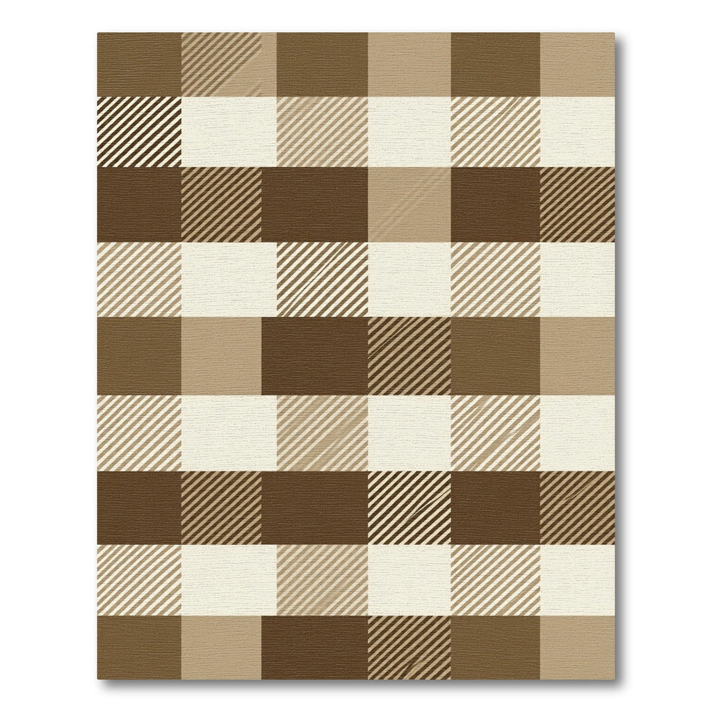 Classic Earthy Brown Plaid Checkered Rug