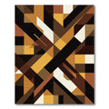 Warm Earthy Tone Geometric Lines Rug