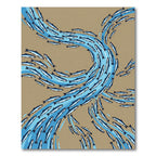 Flowing Blue Sardine School Art Rug
