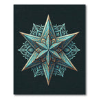 Ornate Teal and Gold Star Medallion Rug