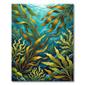 Underwater Golden Kelp Forest Wave Rug