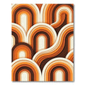 Retro Midcentury Arched Warm Earth Tone Rug