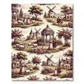 Vintage Pastoral Landscape Sheep Roses Rug