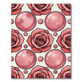 Coral Pink Rose Bubble Repeat Rug