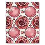 Coral Pink Rose Bubble Repeat Rug