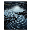 Dark Blue Rippling Water Landscape Rug