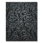 Dark Charcoal Scrollwork Filigree Rug