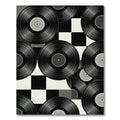 Retro Vinyl Record Checkered Monochrome Art Rug