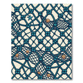 Aqua Blue Net Shell Starfish Tapestry Rug