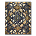 Ornate Gray Golden Interlocking Arabesque Rug
