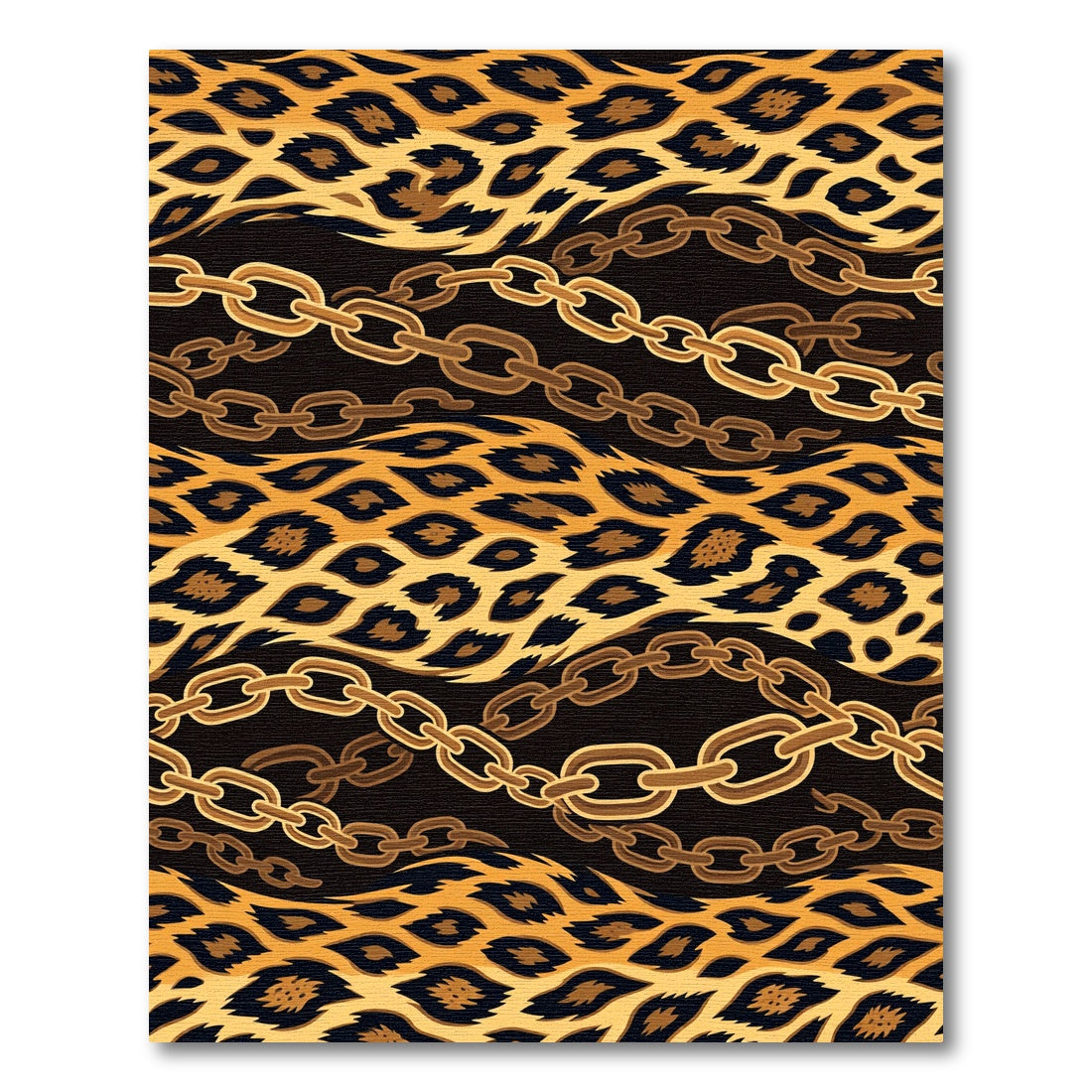 Bold Cheetah Print Chain Rug