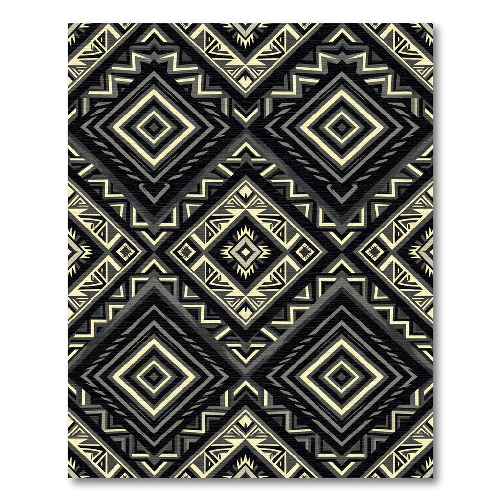 Monochrome Tribal Diamond Geo Rug