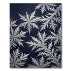 Monochrome Metallic Icy Frost Leaf Rug