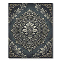 Dark Slate Victorian Ornate Medallion Rug