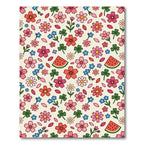 Cheerful Pink Floral Watermelon Meadow Rug