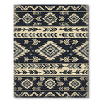 Geometric Charcoal Neutral Aztec Diamond Area Rug