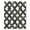 Modern Charcoal Intersecting Lattice Grid Rug
