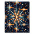 Celestial Starburst Navy and Tangerine Art Rug