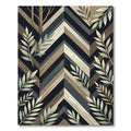 Modern Woodland Chevron Leaf Art Rug