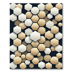 Golden Cream Hexagon Cluster Rug