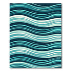Modern Teal and Navy Flowing Waves Rug