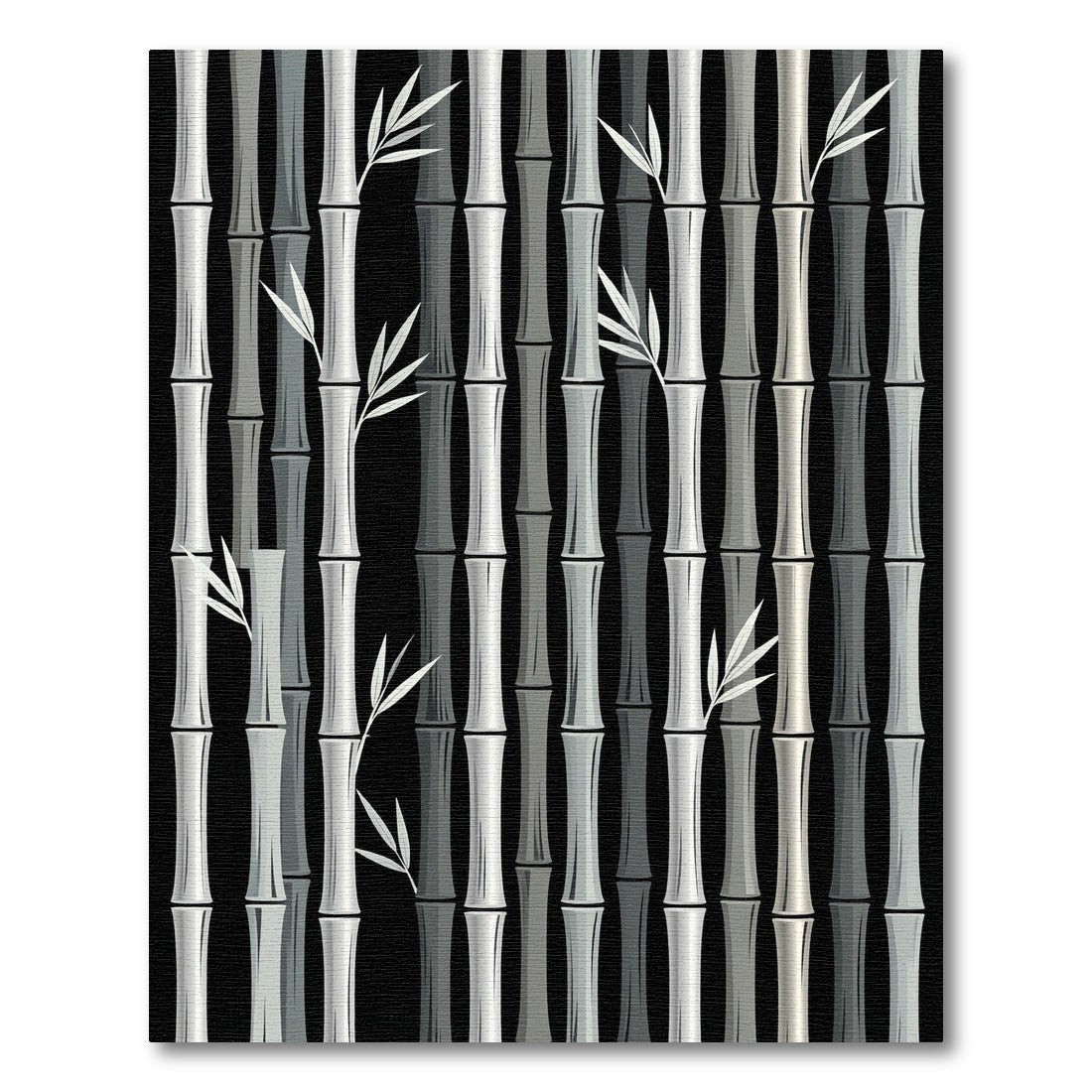 Monochromatic Bamboo Forest Vertical Texture Rug