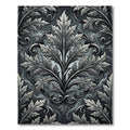 Elegant Charcoal Silver Acanthus Scroll Rug