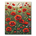 Vibrant Red Poppy Field Meadow Rug